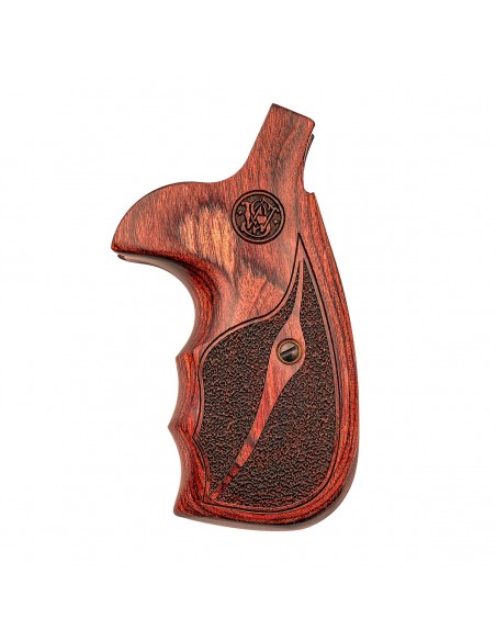 S&W N ROUND NU SUPER ROSEWOOD STIPPLE WITH LASER LOGO