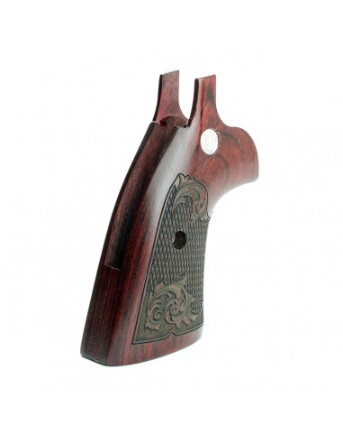 S&W K/L SQUARE TARGET SUPER ROSEWOOD CHECKERED ENGRAVED WITH SILVER MEDALLIONS S&W K/L SQUARE TARGET SUPER ROSEWOOD CHECKERED ENGRAVED WITH SILVER MEDALLIONS