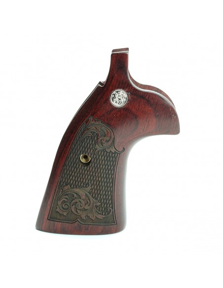 S&W K/L SQUARE TARGET SUPER ROSEWOOD CHECKERED ENGRAVED WITH SILVER MEDALLIONS S&W K/L SQUARE TARGET SUPER ROSEWOOD CHECKERED ENGRAVED WITH SILVER MEDALLIONS