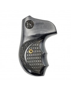 S&W J ROUND BATELEUR SILVERBLACK CROCBACK/STIPPLE WITH LASER LOGO