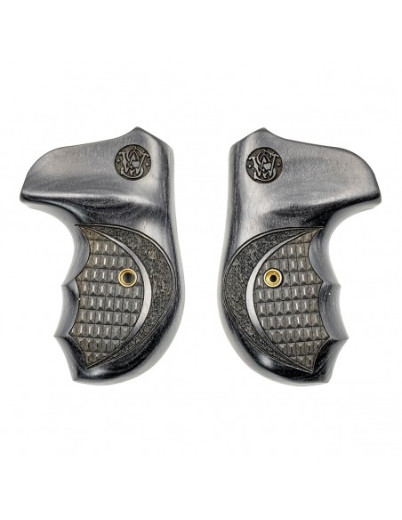 S&W J ROUND BATELEUR SILVERBLACK CROCBACK/STIPPLE WITH LASER LOGO S&W J ROUND BATELEUR SILVERBLACK CROCBACK/STIPPLE WITH LASER LOGO
