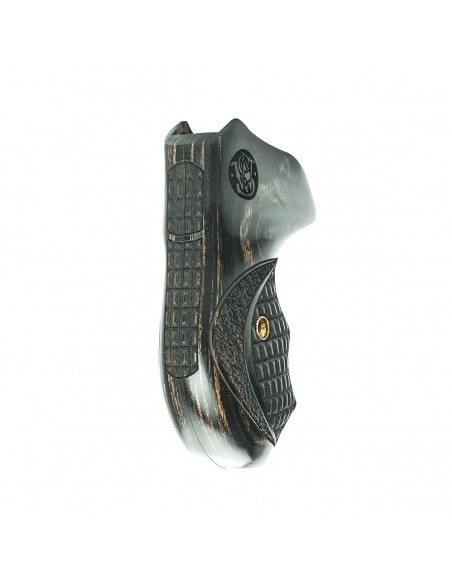 S&W J ROUND BATELEUR SILVERBLACK CROCOBACK/STIPPLE WITH LASER LOGO S&W J ROUND BATELEUR SILVERBLACK CROCOBACK/STIPPLE WITH LASER LOGO