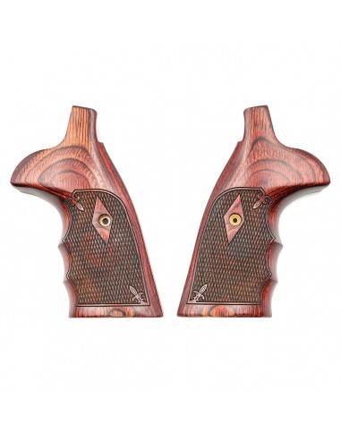 S&W N ROUND CONVERSION BATELEUR SUPER ROSEWOOD CHECKERED FLEUR-DE-LIS S&W N ROUND CONVERSION BATELEUR SUPER ROSEWOOD CHECKERED FLEUR-DE-LIS
