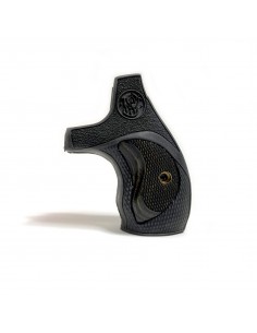 S&W J ROUND FALCONIA BLACK GRIP WITH SILVERBLACK CHECKERED INSERT 2