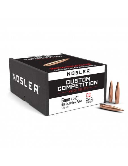 NOSLER GESCHOSSE 243" 107GR HPBT CUSTOM COMPETITION 250 STK