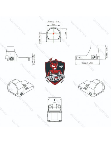 VECTOR OPTICS RED DOT FRENZY-X 1X22X26 MOS MULTI RETICLE VECTOR OPTICS RED DOT FRENZY-X 1X22X26 MOS MULTI RETICLE