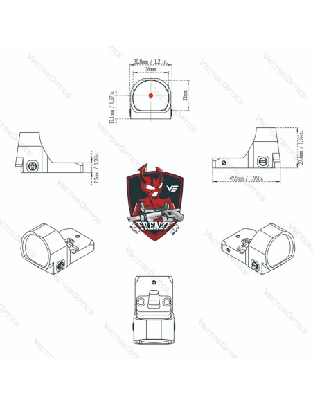 VECTOR OPTICS RED DOT FRENZY-X 1X22X26 MOS MULTI RETICLE VECTOR OPTICS RED DOT FRENZY-X 1X22X26 MOS MULTI RETICLE