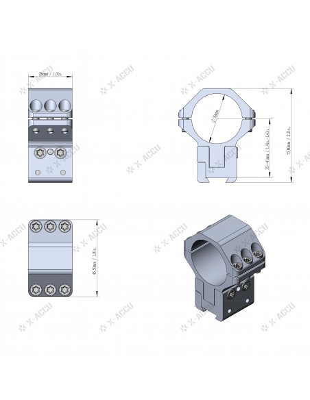 VECTOR OPTICS RINGE X-ACCU 30MM DOVETAIL EINSTELLBAR VECTOR OPTICS RINGE X-ACCU 30MM DOVETAIL EINSTELLBAR