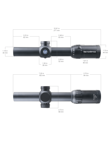 VECTOR OPTICS CONSTANTINE 1-10X24 FIBER DOT ILLUMINATO