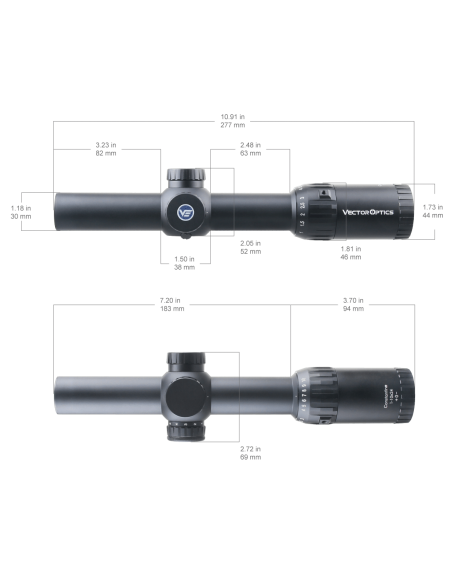 VECTOR OPTICS CONSTANTINE 1-10X24 FIBER DOT ILLUMINATO