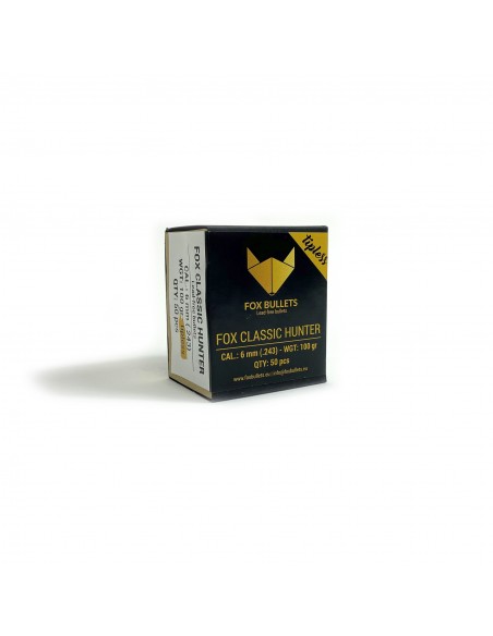 FOX BULLETS CLASSIC HUNTER TIPLESS CAL. 6mm - 100gr 50pz FOX BULLETS CLASSIC HUNTER TIPLESS CAL. 6mm - 100gr 50pz