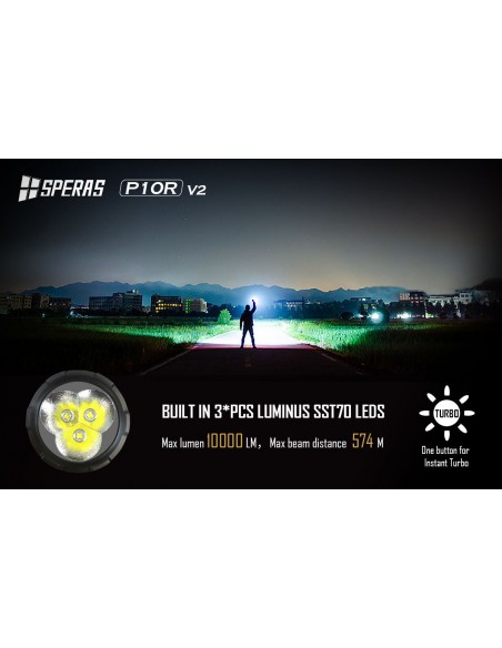 SPERAS TORCIA RICARICABILE P10R V2 10000LM SPERAS TORCIA RICARICABILE P10R V2 10000LM