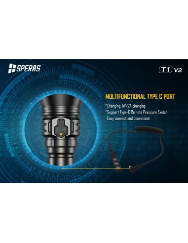 SPERAS TORCIA TATTICA RICARICABILE T1K V2 LONG RANGE 1400LM KIT SPERAS TORCIA TATTICA RICARICABILE T1K V2 LONG RANGE 1400LM KIT