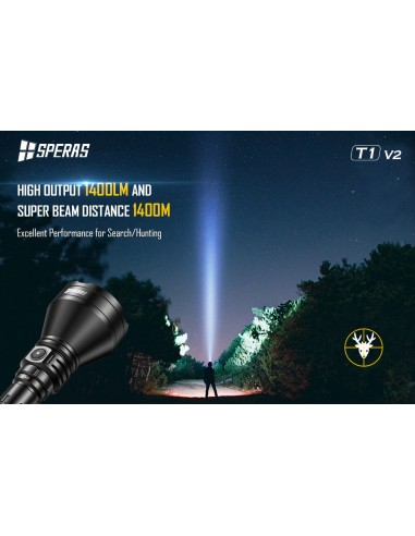 SPERAS TORCIA TATTICA RICARICABILE T1K V2 LONG RANGE 1400LM KIT SPERAS TORCIA TATTICA RICARICABILE T1K V2 LONG RANGE 1400LM KIT