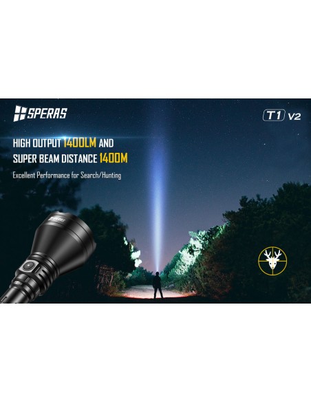 SPERAS TORCIA TATTICA RICARICABILE T1K V2 LONG RANGE 1400LM KIT SPERAS TORCIA TATTICA RICARICABILE T1K V2 LONG RANGE 1400LM KIT