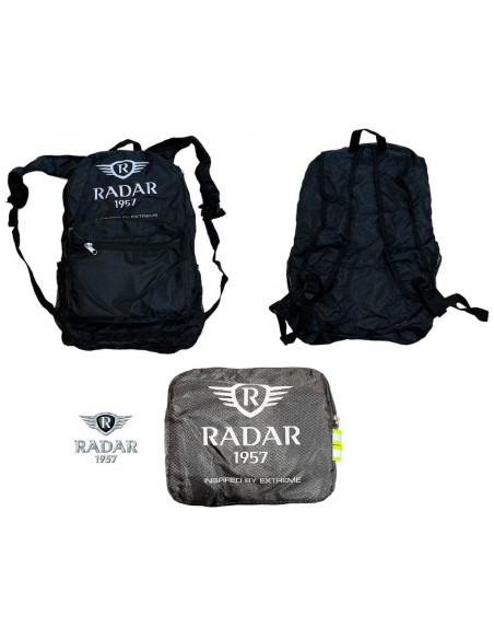 RADAR RUCKSACK WIEDERVERSCHLIESSBARER WASSERDICHTER NYLON SCHWARZ
