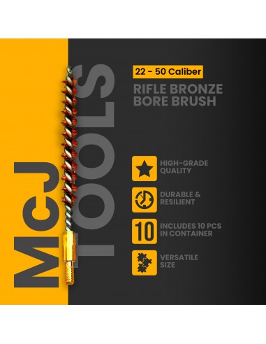 MCJ TOOLS RIFLE BRONZE BORE BRUSH 10 PACK