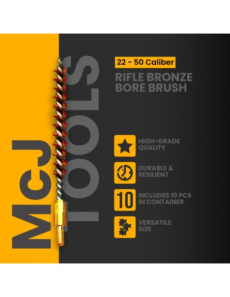 MCJ TOOLS RIFLE BRONZE BORE BRUSH 10 PACK