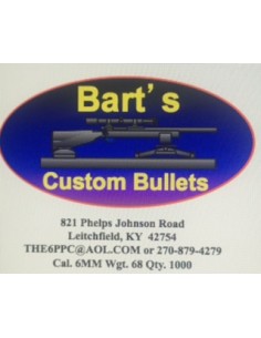 BART'S BULLETS CAL. 6MM ORIGINAL FLAT BASE 68GR 500PCS.