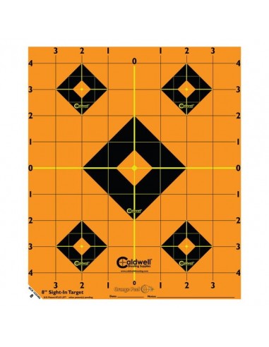 CALDWELL BERSAGLI REATTIVI ORANGE PEEL 8/20CM SIGHT-IN TARGET (5 FOGLI)