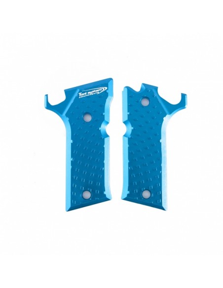 BERETTA TS DIAMOND CUT ALUMINUM GRIPS FOR 92X P- BLUE BERETTA TS DIAMOND CUT ALUMINUM GRIPS FOR 92X P- BLUE