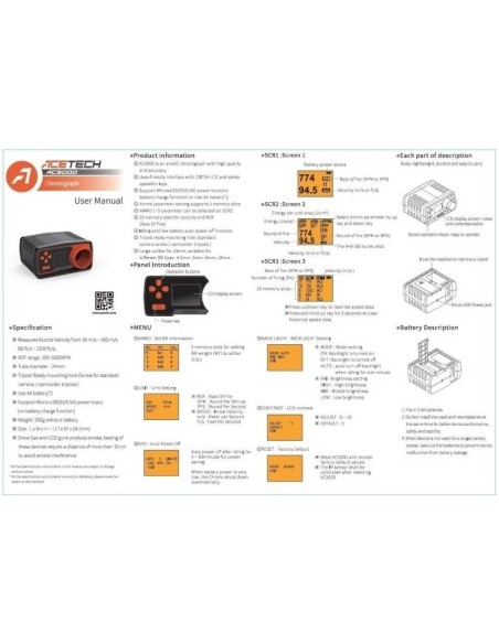 ACETECH AC5000 AIRSOFT CHRONOGRAPH ACETECH AC5000 AIRSOFT CHRONOGRAPH