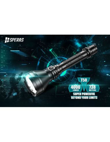 SPERAS T50K WIEDERAUFLADBARE JAGD TASCHENLAMPE USB-C SPERAS T50K WIEDERAUFLADBARE JAGD TASCHENLAMPE USB-C