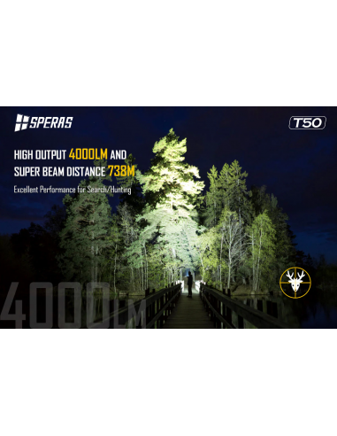 SPERAS T50K WIEDERAUFLADBARE JAGD TASCHENLAMPE USB-C SPERAS T50K WIEDERAUFLADBARE JAGD TASCHENLAMPE USB-C