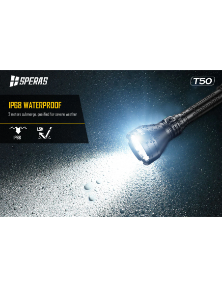 SPERAS T50K TORCIA DA CACCIA RICARICABILE USB-C SPERAS T50K TORCIA DA CACCIA RICARICABILE USB-C