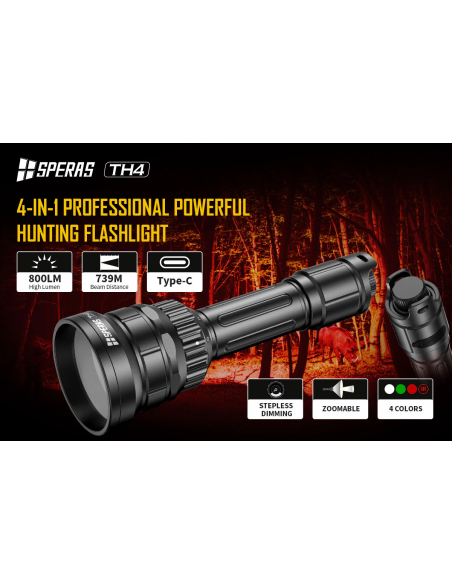 TORCIA ELETTRICA DA CACCIA SPERA TH4 4-IN-1 TORCIA ELETTRICA DA CACCIA SPERA TH4 4-IN-1