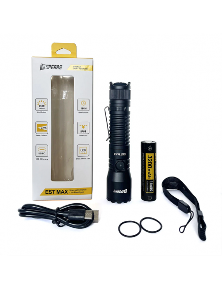 TORCIA TATTICA DELLA POLIZIA SPERAS EST MAX 2500lm 279m TORCIA TATTICA DELLA POLIZIA SPERAS EST MAX 2500lm 279m