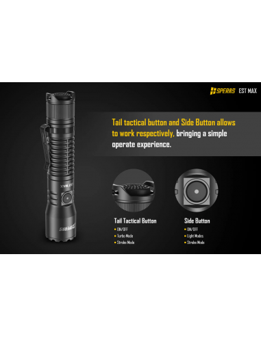 SPERAS TACTICAL POLICE FLASHLIGHT EST MAX 2500lm 279m SPERAS TACTICAL POLICE FLASHLIGHT EST MAX 2500lm 279m