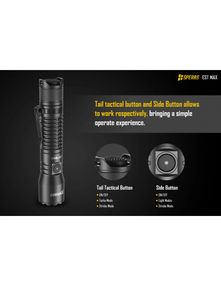 SPERAS TACTICAL POLICE FLASHLIGHT EST MAX 2500lm 279m SPERAS TACTICAL POLICE FLASHLIGHT EST MAX 2500lm 279m