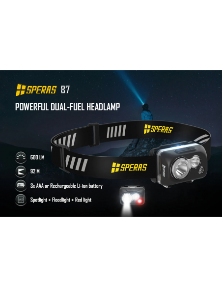 SPERAS B7 WIEDERAUFLADBARER SCHEINWERFER SPERAS B7 WIEDERAUFLADBARER SCHEINWERFER