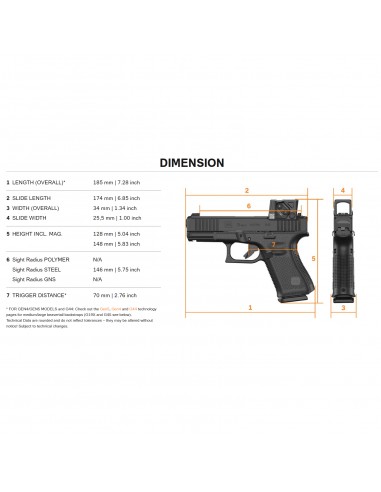Glock 19 Gen 5 A-Cut Co Compo FS Mos Cal 9x19 mm Parabellum / 9 Luger Glock 19 Gen 5 A-Cut Co Compo FS Mos Cal 9x19 mm Parabellum / 9 Luger