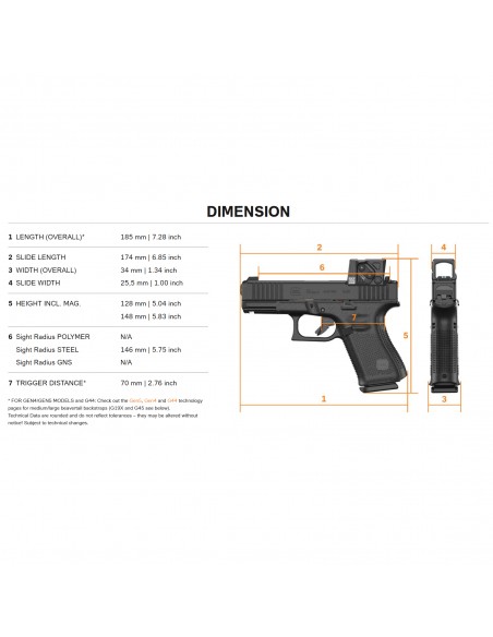 Glock 19 Gen 5 A-Cut Co Compo FS Mos Cal 9x19 mm Parabellum / 9 Luger