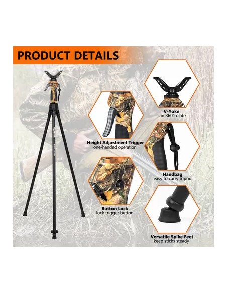 FIERY DEER TREPIEDE ASTE REGOLABILI 65"