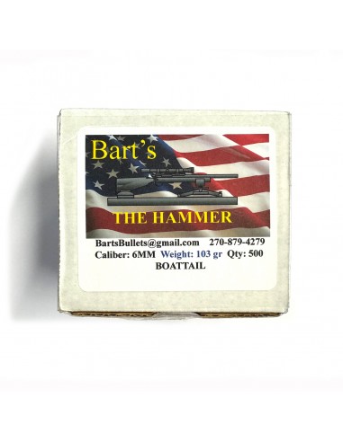 BART'S PALLE CAL. 6MM THE HAMMER BOAT TAIL 103GR 500PZ.