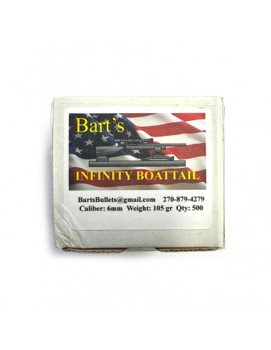 BART'S PALLE CAL. 6MM INFINITY BOAT TAIL 105GR 500PZ.