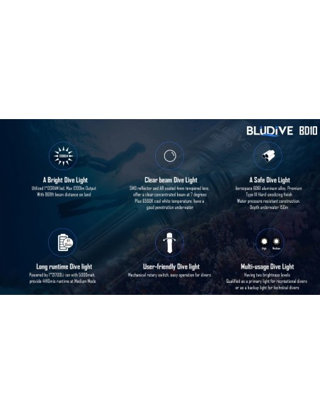SPERAS BLUDIVE LIGHT BD10 TORCH 1200LM