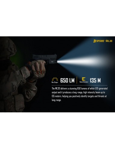 SPERAS WL30 WAFFENLAMPEN 650LM TYPE-C