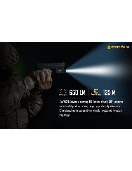 SPERAS WL30 WAFFENLAMPEN 650LM TYPE-C
