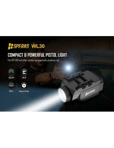 SPERAS WL30 PISTOL LIGHT 650LM TYPE-C