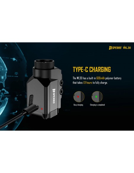 SPERAS WL30 PISTOL LIGHT 650LM TYPE-C