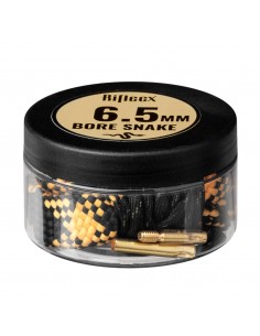 RifleCX Bore Snake 6.5 mm – Gun Barrel Cleaning Cord with Bronze Brushes - pack