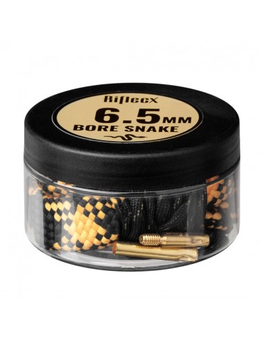 RifleCX Bore Snake 6.5 mm – Gun Barrel Cleaning Cord with Bronze Brushes - pack