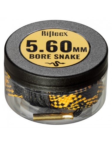 RifleCX Bore Snake 5,6 mm – Corda per Pulizia Canna con Spazzole in Bronzo - confezione