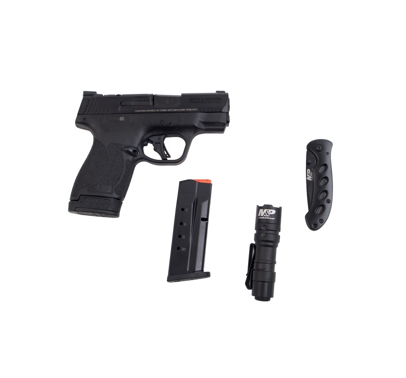 Pistola Semiautomatica Smith & Wesson M&P9 Shield Plus Con Torcia E Coltello Cal 9x19mm