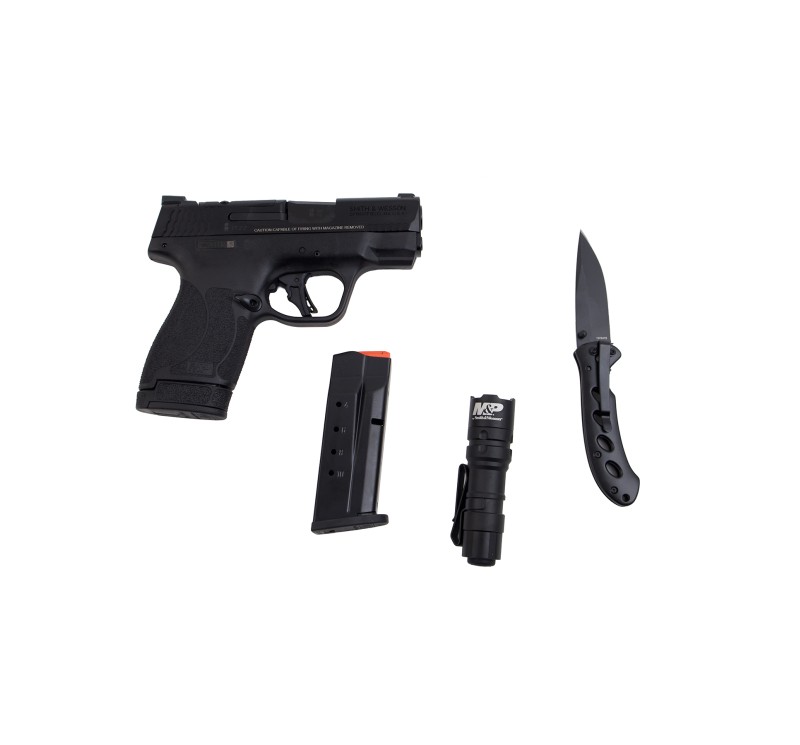 Pistola Semiautomatica Smith & Wesson M&P9 Shield Plus Con Torcia E Coltello Cal 9x19mm