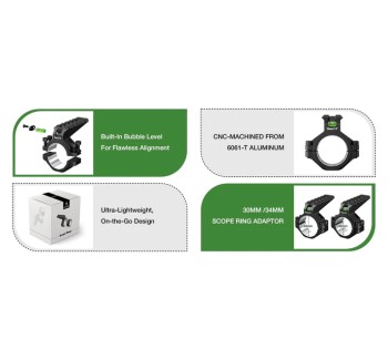 DiscoveryOpt Single Ring with Level and Upper Picatinny Rail 30/34mm